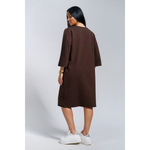 Платье женское "Нелли" футер (р-ры: 52-60) шоколад Платье женское "Нелли" футер (р-ры: 52-60) шоколад