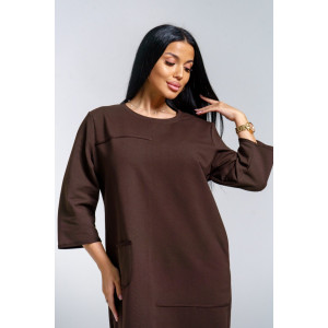 Платье женское "Нелли" футер (р-ры: 52-60) шоколад Платье женское "Нелли" футер (р-ры: 52-60) шоколад
