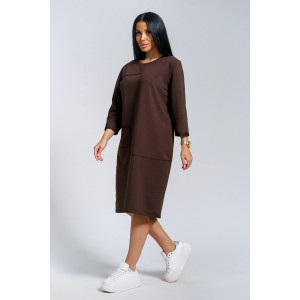 Платье женское "Нелли" футер (р-ры: 52-60) шоколад Платье женское "Нелли" футер (р-ры: 52-60) шоколад