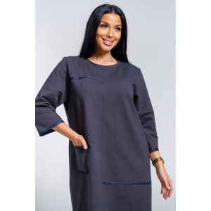 Платье женское "Нелли" футер (р-ры: 52-60) графит