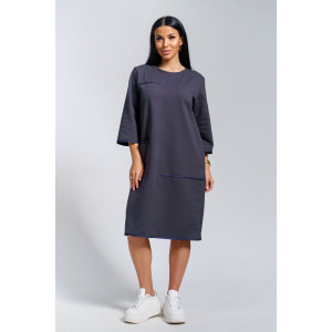 Платье женское "Нелли" футер (р-ры: 52-60) графит