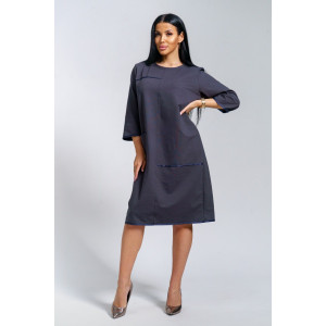 Платье женское "Нелли" футер (р-ры: 52-60) графит