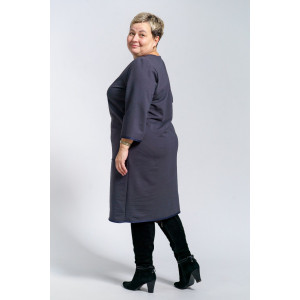 Платье женское "Нелли" футер (р-ры: 52-60) графит