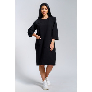 Платье женское "Нелли" футер (р-ры: 52-60) черный