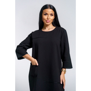 Платье женское "Нелли" футер (р-ры: 52-60) черный