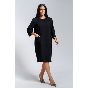 Платье женское "Нелли" футер (р-ры: 52-60) черный