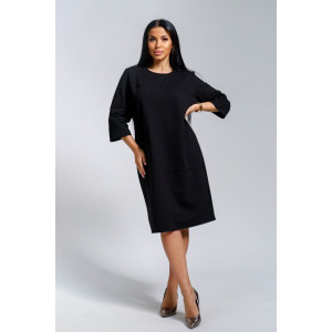 Платье женское "Нелли" футер (р-ры: 52-60) черный