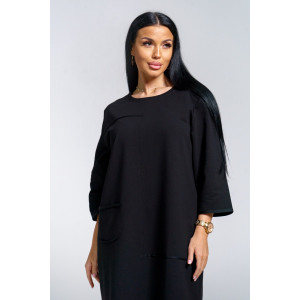 Платье женское "Нелли" футер (р-ры: 52-60) черный