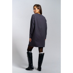 Платье женское "Кэт" футер 2-х нитка (р-ры: 44-54) графит