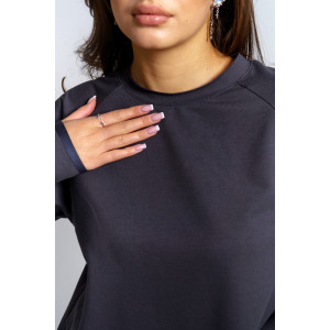 Платье женское "Кэт" футер 2-х нитка (р-ры: 44-54) графит