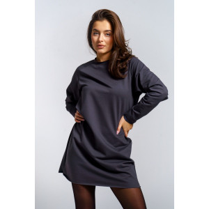 Платье женское "Кэт" футер 2-х нитка (р-ры: 44-54) графит