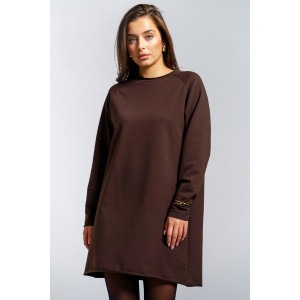Платье женское "Кэт" футер 2-х нитка (р-ры: 44-54) шоколад