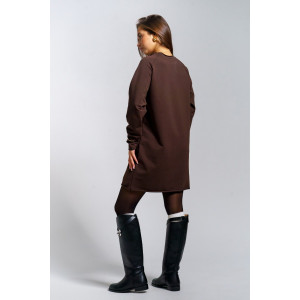 Платье женское "Кэт" футер 2-х нитка (р-ры: 44-54) шоколад