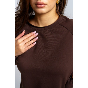 Платье женское "Кэт" футер 2-х нитка (р-ры: 44-54) шоколад