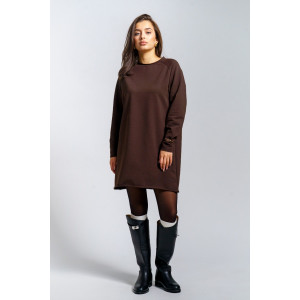 Платье женское "Кэт" футер 2-х нитка (р-ры: 44-54) шоколад