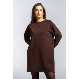Платье женское "Кэт" футер 2-х нитка (р-ры: 44-54) шоколад