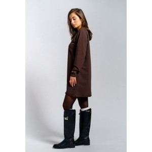 Платье женское "Кэт" футер 2-х нитка (р-ры: 44-54) шоколад