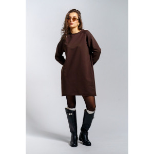 Платье женское "Кэт" футер 2-х нитка (р-ры: 44-54) шоколад