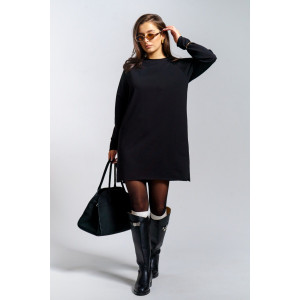 Платье женское "Кэт" футер 2-х нитка (р-ры: 44-54) черный Платье женское "Кэт" футер 2-х нитка (р-ры: 44-54) черный