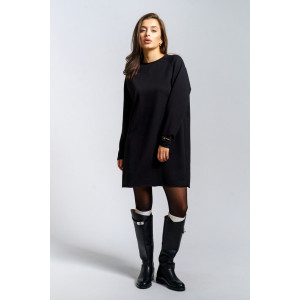 Платье женское "Кэт" футер 2-х нитка (р-ры: 44-54) черный Платье женское "Кэт" футер 2-х нитка (р-ры: 44-54) черный