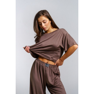 Костюм двойка женский "Вика" масло (р-ры: 44-58) кофе