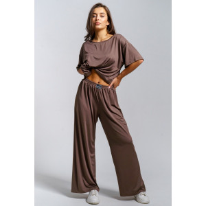 Костюм двойка женский "Вика" масло (р-ры: 44-58) кофе