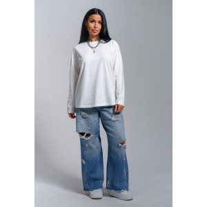 Лонгслив женский "Лика" кулирка (р-ры: 44-54) экрю