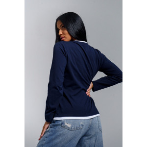 Лонгслив женский "Рига" кулирка (р-ры: 44-54) синий