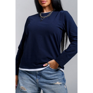 Лонгслив женский "Рига" кулирка (р-ры: 44-54) синий