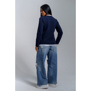 Лонгслив женский "Рига" кулирка (р-ры: 44-54) синий