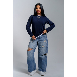 Лонгслив женский "Рига" кулирка (р-ры: 44-54) синий