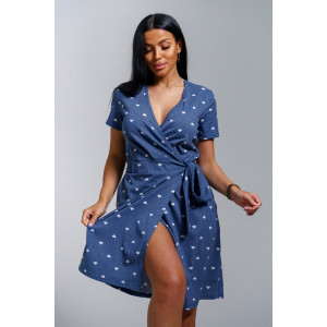 Халат женский "Рози" кулирка (р-ры: 44-54) джинс