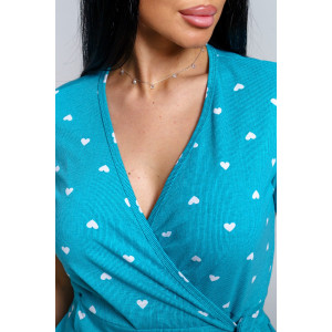 Халат женский "Рози" кулирка (р-ры: 44-54) изумруд Халат женский "Рози" кулирка (р-ры: 44-54) изумруд