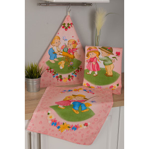 Набор кухонный из 3-х полотенец вафельное полотно "Весеннее настроение"