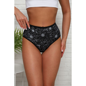 Трусы женские №64912 хлопок стрейч (р-ры: 50-54) черный