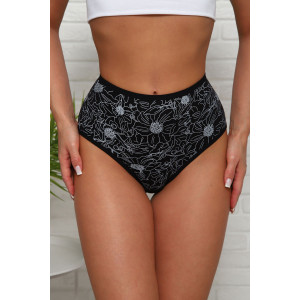 Трусы женские №64912 хлопок стрейч (р-ры: 50-54) черный