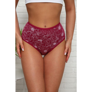 Трусы женские №64912 хлопок стрейч (р-ры: 50-54) бордо