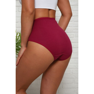 Трусы женские №64912 хлопок стрейч (р-ры: 50-54) бордо