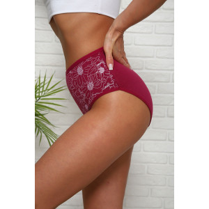 Трусы женские №64912 хлопок стрейч (р-ры: 50-54) бордо