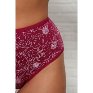 Трусы женские №64912 хлопок стрейч (р-ры: 50-54) бордо
