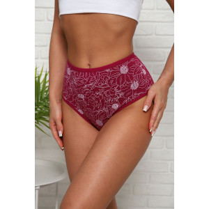 Трусы женские №64912 хлопок стрейч (р-ры: 50-54) бордо