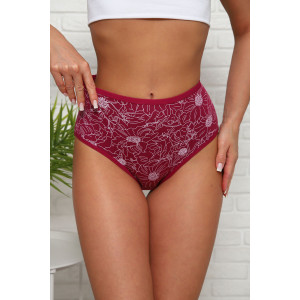 Трусы женские №64912 хлопок стрейч (р-ры: 50-54) бордо