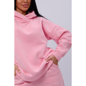 Костюм двойка женский "Винтаж" футер 3-х нитка с начесом (р-ры: 42-52) розовый