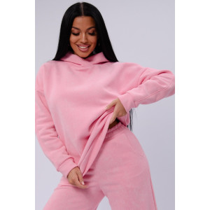 Костюм двойка женский "Винтаж" футер 3-х нитка с начесом (р-ры: 42-52) розовый