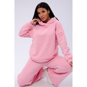 Костюм двойка женский "Винтаж" футер 3-х нитка с начесом (р-ры: 42-52) розовый