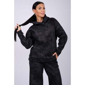 Костюм двойка женский "Винтаж" футер 3-х нитка с начесом (р-ры: 42-52) черный