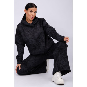 Костюм двойка женский "Винтаж" футер 3-х нитка с начесом (р-ры: 42-52) черный