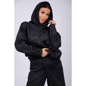 Костюм двойка женский "Винтаж" футер 3-х нитка с начесом (р-ры: 42-52) черный