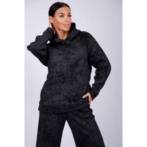 Костюм двойка женский "Винтаж" футер 3-х нитка с начесом (р-ры: 42-52) черный