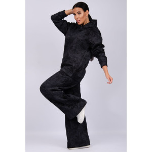 Костюм двойка женский "Винтаж" футер 3-х нитка с начесом (р-ры: 42-52) черный